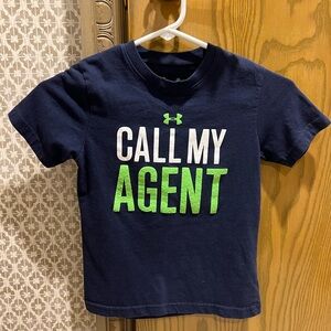 Under Armour Boys Dark Blue Tee with Bold Graphic